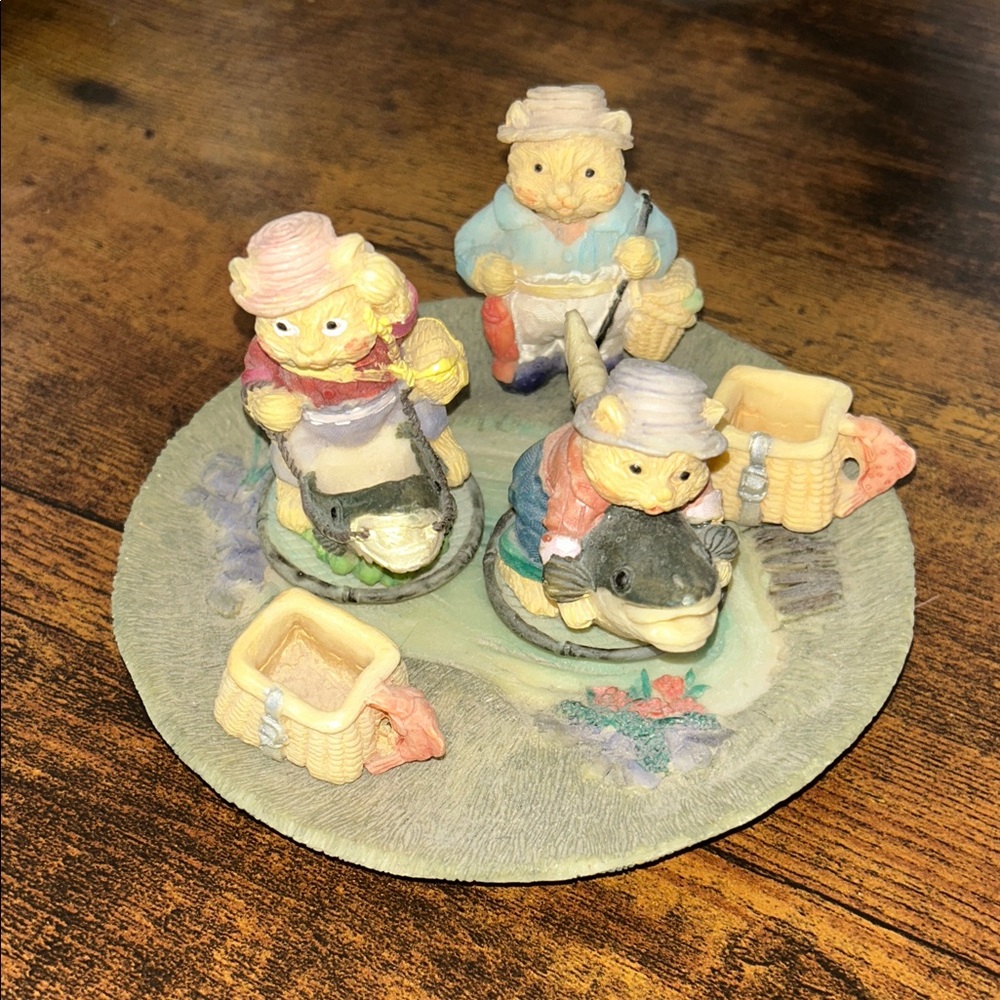 Cat Fish Miniature Tea Set Popular Imports Mini Collectible 1994 Vintage